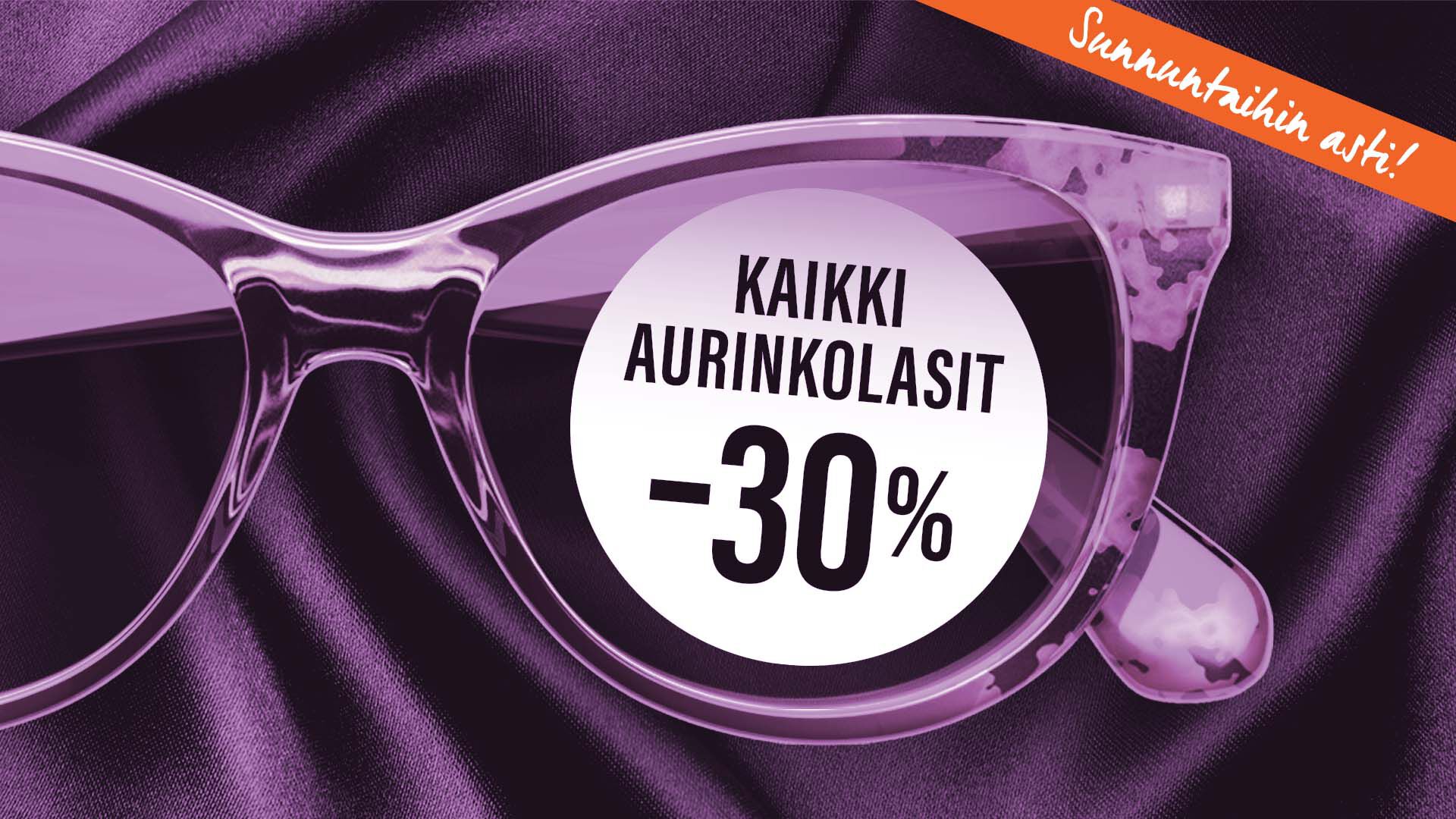 Violettien viikkojen tarjous: Kaikki aurinkolasit -30 %